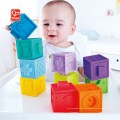 Amazon Hot Sale 3D Silicone Rubber Teether Building Blocks Baby Educational Toys